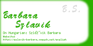 barbara szlavik business card